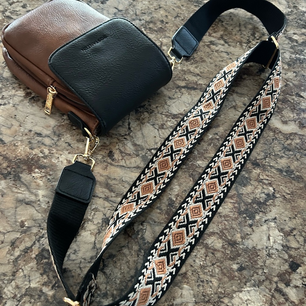 Stylish Black and Brown Crossbody Bag